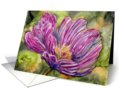 Pink Peony Flower Painting Blank Note card (933997)