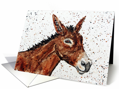 Donkey Burro Equine Art Painting Blank Note card (934000)