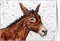 Donkey Burro Equine Art Painting Blank Note Card