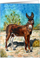Donkey Burro Equine Art Painting Blank Note Card