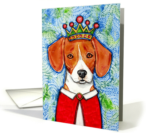 King Beagle Hound Dog Painting Blank Note card (934055)