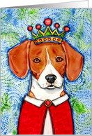 King Beagle Hound Dog Painting Blank Note Card