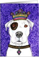 King Crown American Pit Bull Terrier Purple Painting Blank Note Card