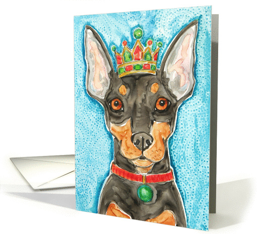 King Crown Miniature Pinscher Dog Blank Note card (938311)