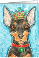King Crown Miniature Pinscher Dog Blank Note Card