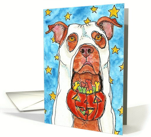 Halloween Ghost Red Nose American Pit Bull Terrier Dog... (941278)