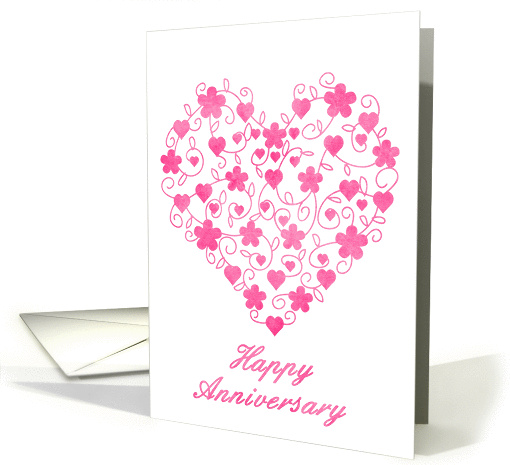 Happy anniversary, anniversary, love, romance, pink card (931741)