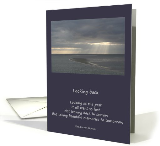 Looking back sympathy card with poem card (932357)