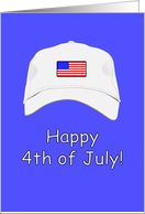 Happy 4th of July card with a cap and US flag. Let’s celebrate! card