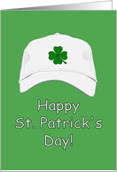 Happy St. Patrick’s Day Greeting Card - White Cap With Shamrock card