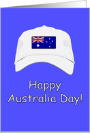 Happy Australia Day Greeting Card - White Cap With Australian Flag card
