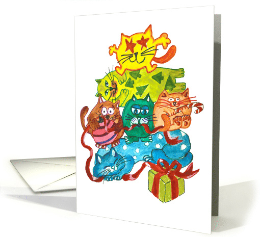 Cat Christmas Tree card (1808392)
