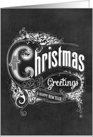 Chalkboard Christmas Greetings & Happy New Year card