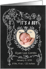 It’s a Boy Chalkboard Birth Announcement Photo Card