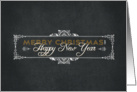 Merry Christmas Happy New Year Chalkboard card