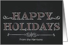 Happy Holidays Chalkboard, Custom Name card