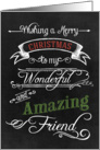 Chalkboard Merry Christmas to my Wonderful Amazing Friend card