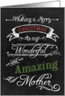 Chalkboard Merry Christmas to my Wonderful Amazing Mother card