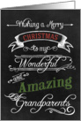 Chalkboard Merry Christmas to my Wonderful Amazing Grandparents card