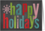 Chalkboard Colorful Happy Holidays card