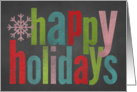 Chalkboard Colorful Happy Holidays card