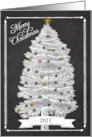 Chalkboard Christmas Tree Customizable Year Specific card