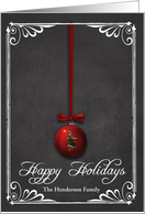 Chalkboard Red Christmas Hanging Ornament card