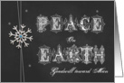 Chalkboard Snowflake Peace on Earth card