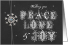 Chalkboard Snowflake Peace Love & Joy card
