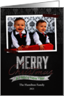 Chalkboard Merry Christmas Happy New Year Photo card