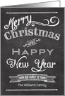 Chalkboard Merry Christmas Happy New Year card