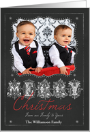 Chalkboard Merry Christmas from Our Family to Yours Photo card