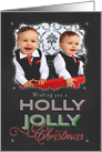 Chalkboard Wishing you a Holly Jolly Christmas Photo card