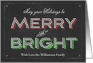 Chalkboard Holidays Be Merry and Bright card