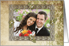 Vintage Floral Engagment Photo Card