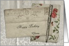 Vintage Postcard Happy Birthday Customizable card