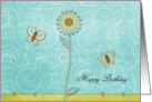 Floral Happy Birthday Butterflies card