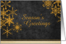 Business Season’s Greetings Gold Snowflakes card