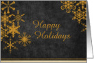 Business Happy Holidays Gold Snowflakes card