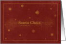 Santa Claus Gold Snow Flake Red card