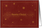 Santa Claus Gold Snow Flake Red card