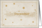 December Gold Snowflakes Cream card