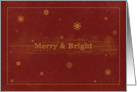 Merry & Bright Gold Snowflakes Red card