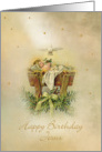Happy Birthday Jesus Vintage Manger card