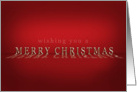 Merry Christmas Reflective Text Red card