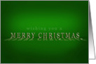 Merry Christmas Reflective Text Dark Green card