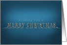 Merry Christmas Reflective Text Blue card