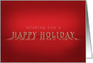 Business Happy Holiday Card Reflective Text Red card