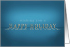 Business Happy Holiday Card Reflective Text Blue card