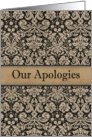Business Our Apologies card